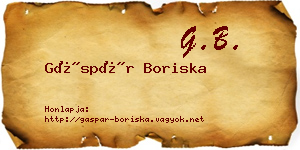 Gáspár Boriska névjegykártya