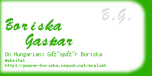 boriska gaspar business card